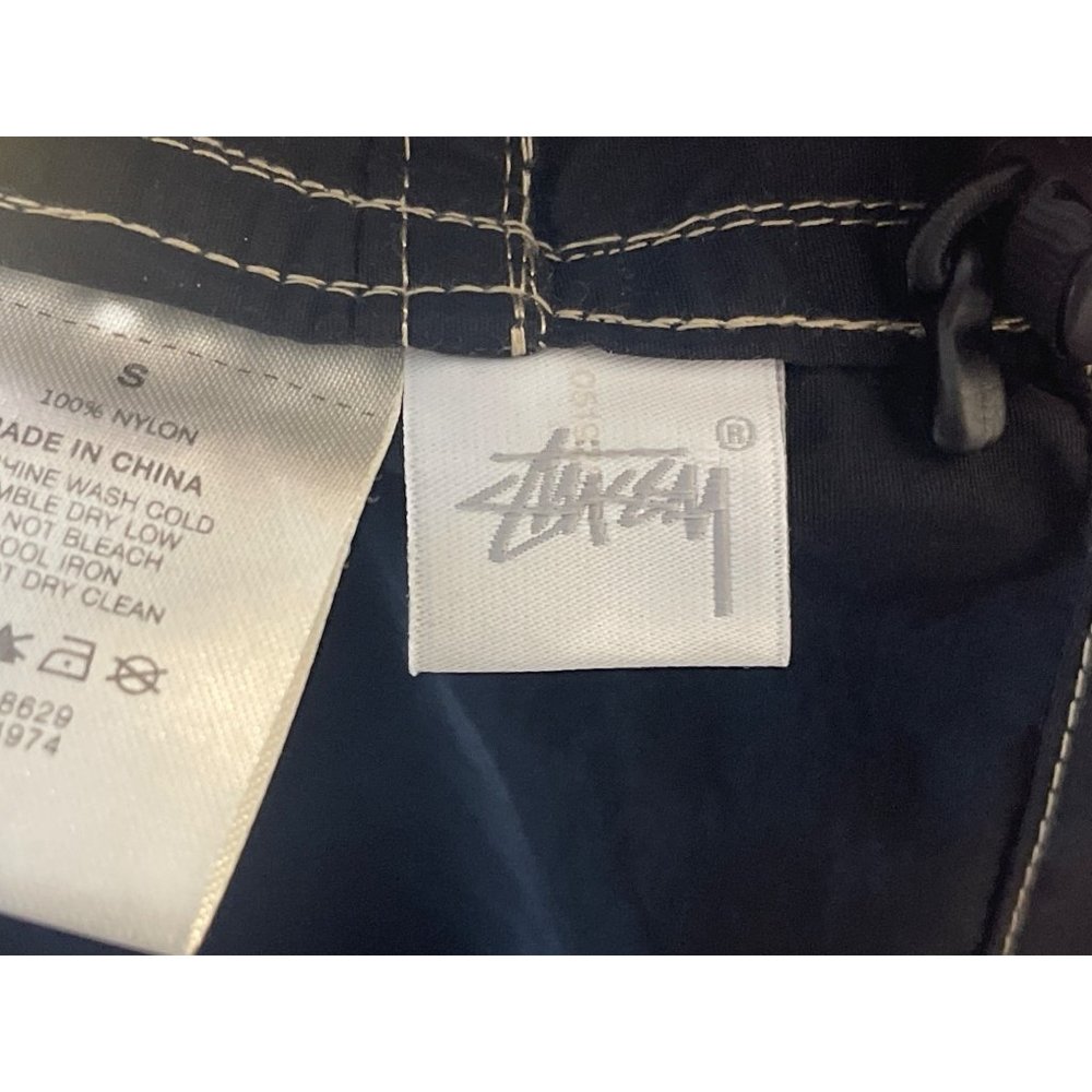 Stussy Lightweight Black / Tan Hooded Anorak Jacket Windbreaker Mens Size Small - Picture 9 of 9